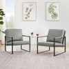 RISOKEYS PU Leather Accent Arm Chair - Extra Thick Padded Backrest & Seat Cushion, Non-Slip Feet, Sturdy Metal Frame for Living Room - 2 of 4