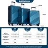 3pcs Luggage Set, 20+24+28 inch PC+ABS Lightweight Suitcase with Two Hooks, Spinner Wheels 4S -ModernLuxe - 2 of 4