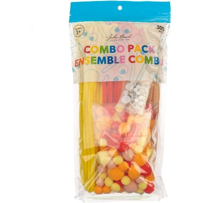 John Bead Craft Combo Pack Pipe Cleaners Pompoms Googly Eyes Activity Kits Sunset Mix 300 Pieces