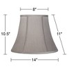 Springcrest Collection Set of 2 Softback Round Bell Lamp Shades Pewter Gray Medium 8" Top x 14" Bottom x 11" Slant Spider with Harp and Finial Fitting - 4 of 4