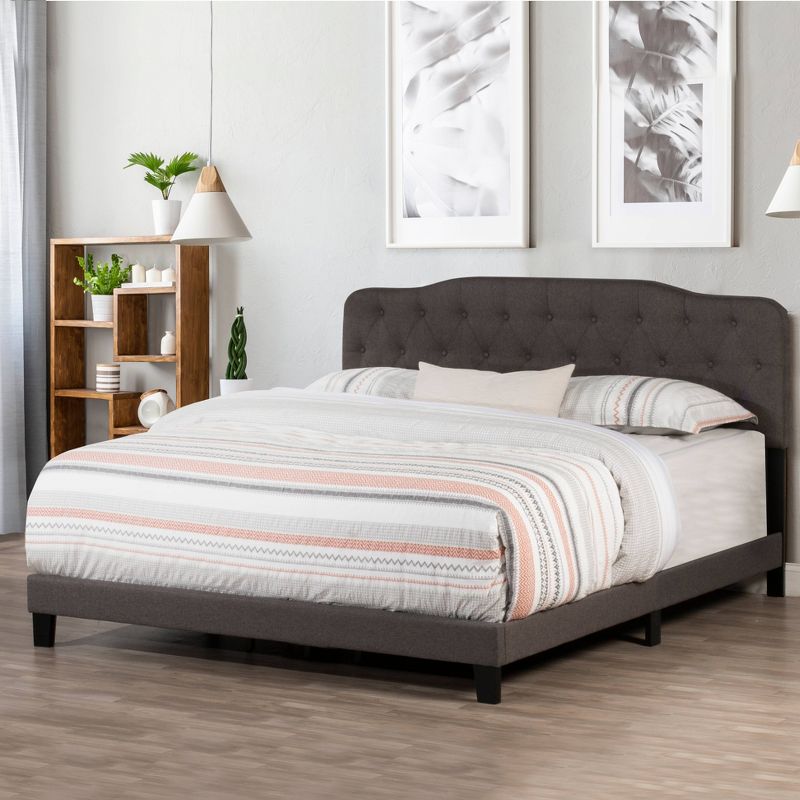 Queen Nicole Upholstered Bed In One Stone Gray Fabric - Hillsdale Furniture, 4 of 11