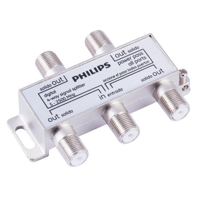 Philips Digital Coax 4-Way Splitter - Gray