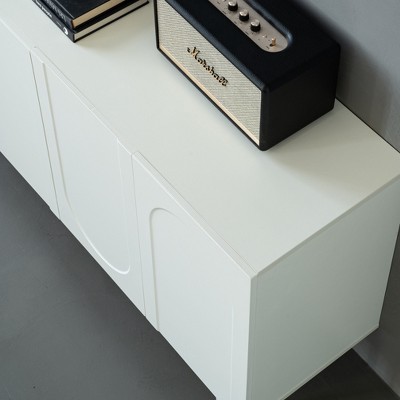 NicBex Buffet Cabinet with Storage, 4-Door Sideboard Cabinet with Adjustable Shelf for Kitchen,Dining Room,Hallway