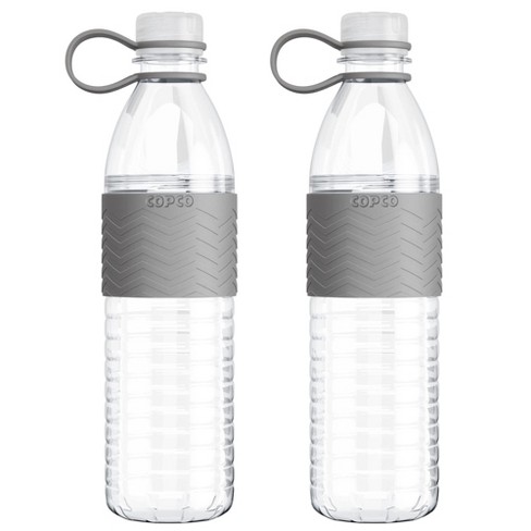 Copco Hydra Sports 2-Pack Water Bottle 20 Ounce Non Slip Sleeve BPA Free Tritan Plastic Reusable - Chevron Gray - image 1 of 4