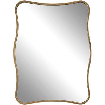 Uttermost Pavia Antiqued Gold 28" x 36" Curvy Vanity Wall Mirror