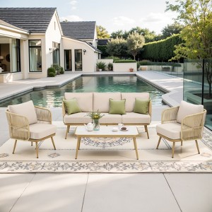 Outdoor Patio Furniture Set All Weather Wicker Conversation Set - 1 of 4