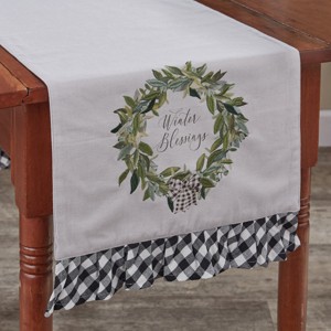 Park Designs Gray Winter Blessings Table Runner 72''L - 1 of 3