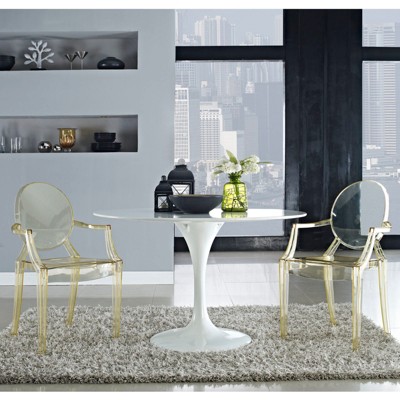 Casper Yellow Acrylic Modern Dining Armchair