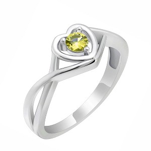 Christine Engagement Ring for Women Promise Heart Birthstone Cz Sterling Silver by Ginger Lyne - 1 of 4