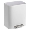 Stainless Steel Garbage Can with Lid, Rectangular Small Step Waste Bin with Foot Pedal - 2 of 4