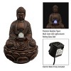 Tabletop Water Fountain- Sitting Buddha Statue with Rolling Glass Ball Multi-Colored LED Lights Electric Pump & Soothing Waterfall by Nature Spring - 3 of 4