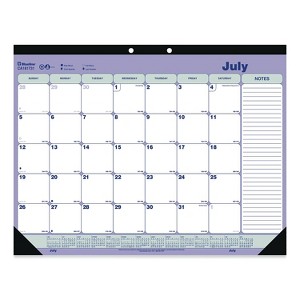 2022-2023 Blueline 21.25" x 16" Academic Monthly Desk Pad Calendar White/Blue/Green (REDCA181731) - 1 of 4