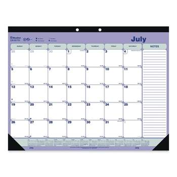 2022-2023 Blueline 21.25" x 16" Academic Monthly Desk Pad Calendar White/Blue/Green (REDCA181731)