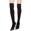 Memoi Women's Paisley Bouquet Flocked Velvet Over The Knee Socks Black One Size - 2 of 4