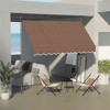 Resenkos Patio Awning, Outdoor Sun Shade Shelter Cover Awnings,10' x 4' Manual Retractable Awning, Non-Screw Patio Awning, UV Resistant, - 3 of 4