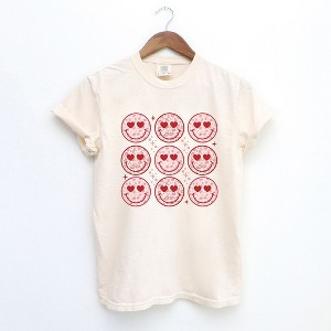 Simply Sage Market Women's Nine Valentine Faces Short Sleeve Garment Dyed Tee - 1 of 4