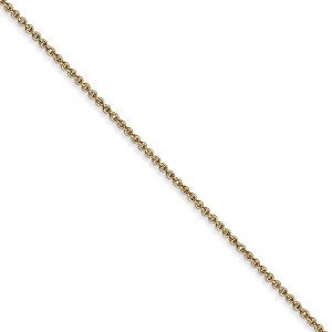 Black Bow Jewelry 1.1mm 14k Yellow Gold Solid Round Cable Chain Necklace - 1 of 4