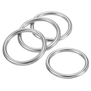 Unique Bargains Stainless Steel Seamless Welded DIY O Ring Buckles 20 Pcs Silver - 1 of 4