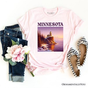 Scenic Minnesota State Split Rock Lighthouse T-Shirt, Lake Superior Landmark Tee and Travel Souvenir | OrnamentallyYou - 1 of 4