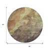 Brown And Fern Green Abstract Washable Indoor Outdoor Area Rug - 3 of 4