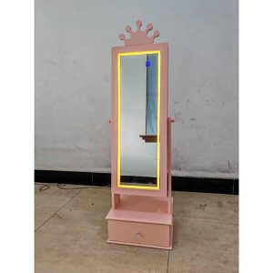 Kids Jewelry Armoire with Full-Length Mirror, Child Jewelry Cabinet with Led Light/Freestanding Jewelry Organizer/3 Storage Drawers - 1 of 1