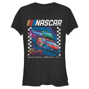 Juniors NASCAR Colorful Racing Cars Daytona Beach T Shirt - 1 of 4