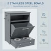 Resenkos Pet Feeder Station Storage Cabinet, Dog Food Storage Container with Dog Raised Bowls, Watering Supplies, Gray - 4 of 4