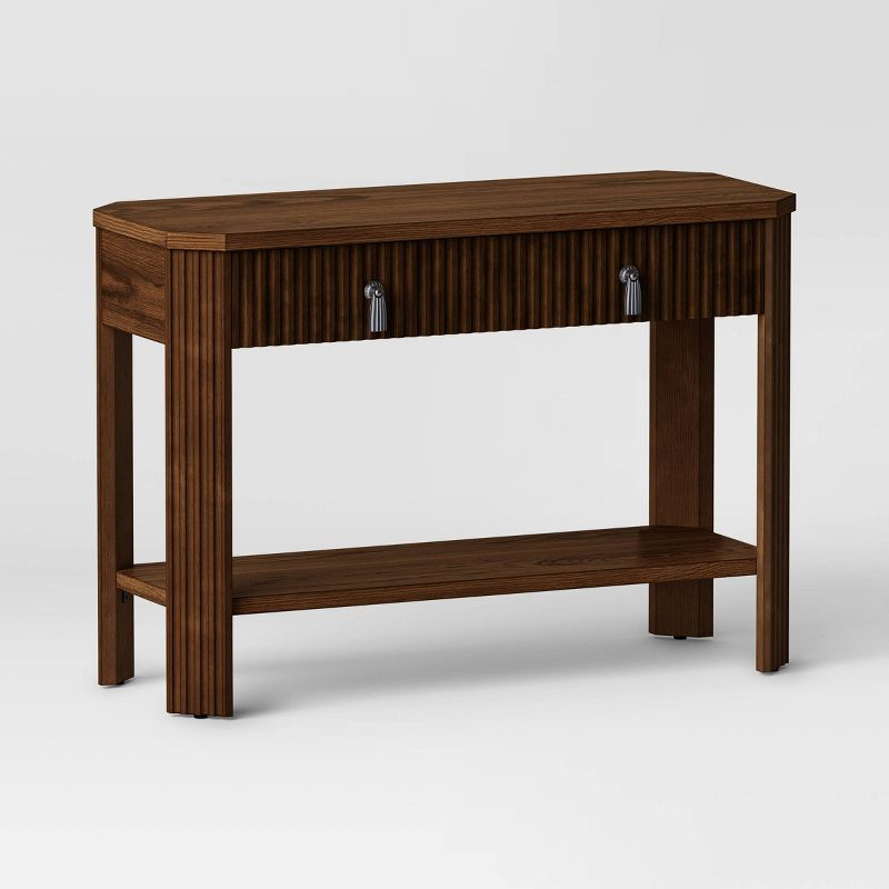 46" Laguna Nigel Fluted Wooden Console Table Brown - Threshold™ designed with Studio McGee, 1 of 13