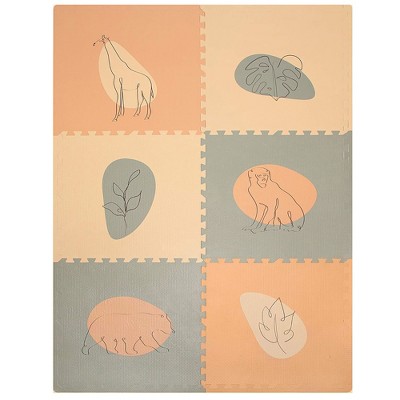Hakuna Matte: Stylish Baby Play Mat: Jungle - Beige & Sage - 72x48"