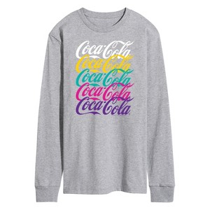 Men's - Coca-Cola - 90's Retro Logo Stacked Long Sleeve Graphic T-Shirt - 1 of 4