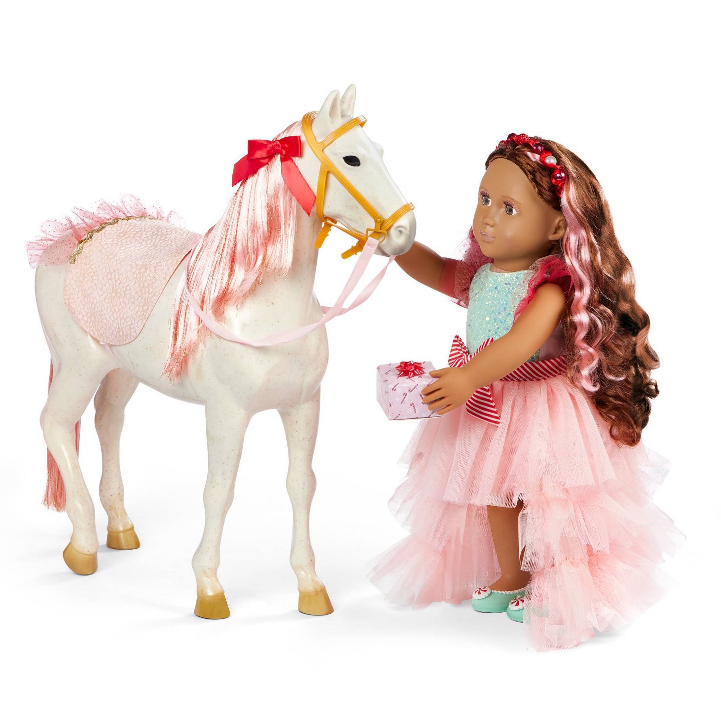 Аксессуары для кукол Our Generation Glisten 20" Holiday Toy Horse and Accessories for 18" Dolls — фото 3