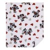 NoJo Disney Mickey Mouse & Minnie Mouse Red, Gray, and White Valentine Hearts Super Soft Cuddly Plush Baby Blanket - 3 of 4