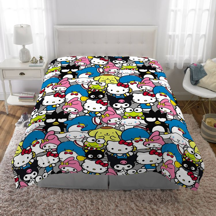 Hello Kitty and Friends Full Bedding Bundle: Multicolored Comforter Set, Polyester, Includes Sheets & Pillowcases, Sanrio, 3 of 13
