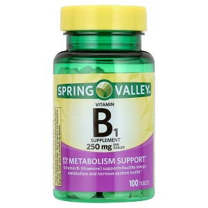 Spring Valley Vitamin B1 Tablets Dietary Supplement, 250 mg, 100 Count - 1 of 4