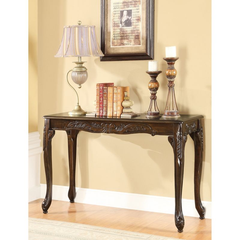 Jennifer Traditional Cabriole Sofa Table Dark Red - HOMES: Inside + Out, 3 of 5
