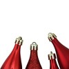 Northlight Shatterproof 4-Finish Finial Drop Christmas Ornaments - 5.5" - Red Hot - 8ct - 2 of 3