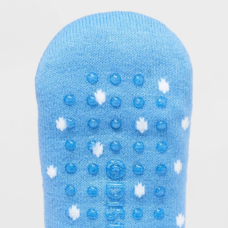 Women&#39;s Disney Chip &#39;n Dale Pull-On Slipper Socks with Grippers - Blue/White 4-10, 5 of 6