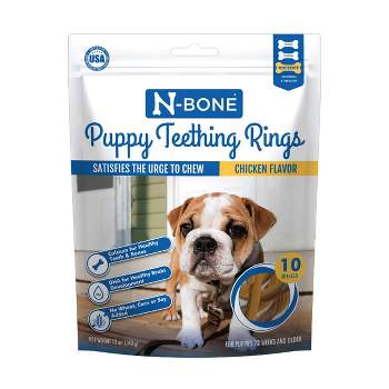 N-Bone Puppy Teething Rings Dog Treat with Chicken Flavor - 12oz/10ct