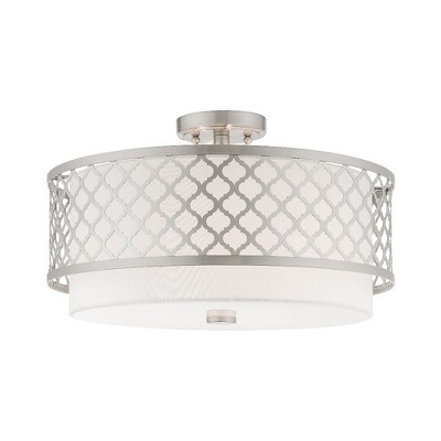 Livex Lighting Arabesque 3 - Light Semi-Flush Mount in  Brushed Nickel