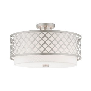 Livex Lighting Arabesque 3 - Light Semi-Flush Mount in  Brushed Nickel - 1 of 4