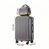 YONWAY 1pcs Minimalist Solid Colorful Luggage Set, Hard Shell Zipper Trolley Suitcase With Square Small Makeup Handbag And Wheels For Travel/School - 3 of 4