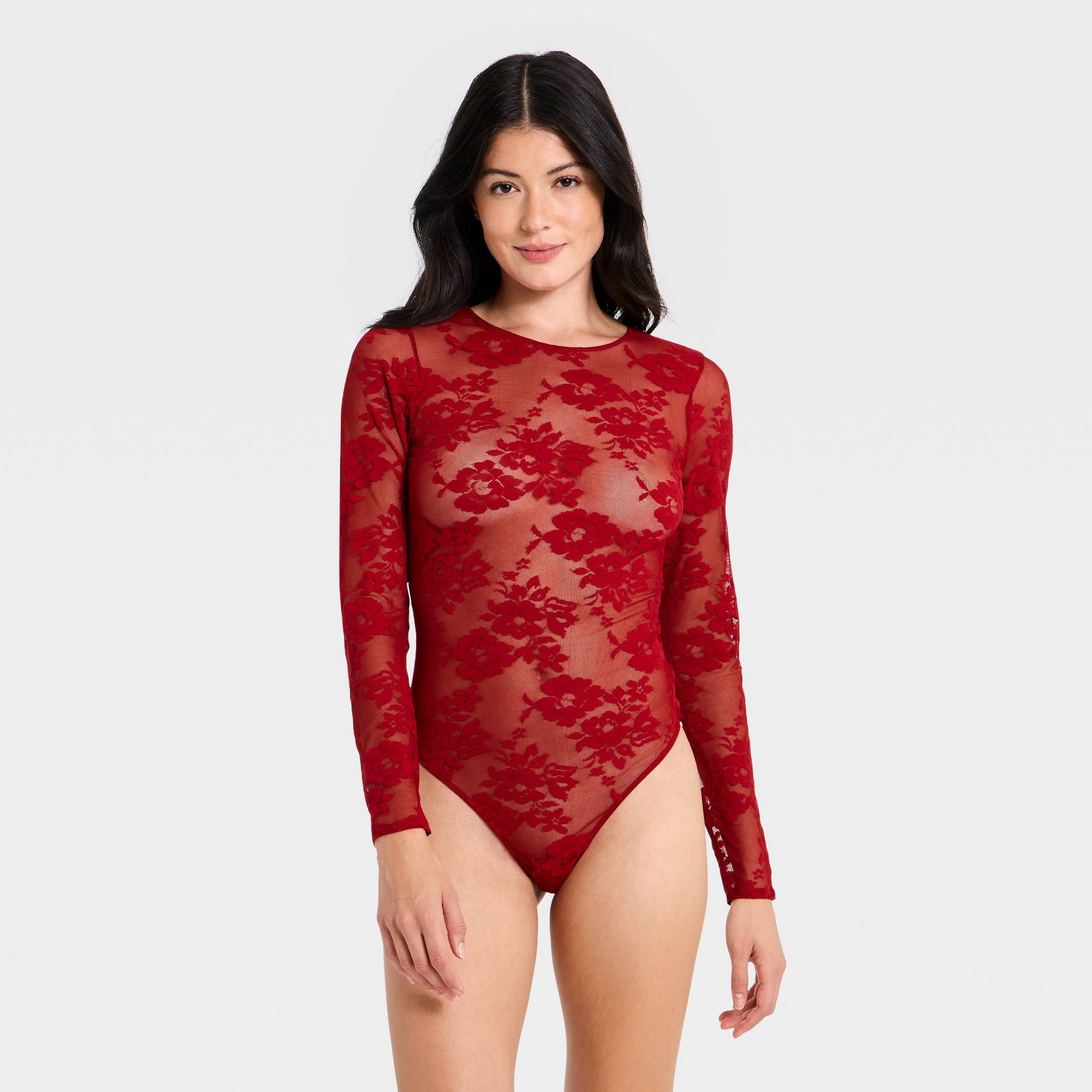 Women's Lace Long Sleeve Lingerie Bodysuit - Auden™