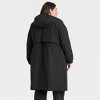 Women's Hooded Relaxed Fit Trench Rain Coat - A New Day™ Black Xxl