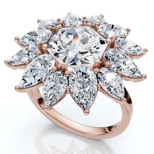Pompeii3 Certified 5Ct Hexagon Diamond High Jewelry Ring 14k Gold or Platinum Lab Created - 1 of 4