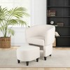 Tangkula Upholstered Velvet Barrel Chair w/ Ottoman Wood Frame Non-slip Felt Pads - 2 of 4