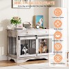 47'' Wooden Dog Crate Furniture, Heavy Duty Dog Kennel Indoor with 2 Barn Doors, 2 Storage Draws & Removable Divider for Home - 4 of 4