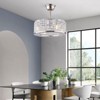 YIYIBYUS 18in Modern Chrome Ceiling Fan Adjustable Height with Crystal Shade - 2 of 4