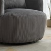 APRILSOUL 34.25" Wide Corduroy Swivel Barrel Chair, Soft Accent with Pillow, Circular Reading Armchair, Club Living Room Office Lounge - 2 of 4