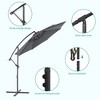 Sonkuki 10 Ft. Patio Offset Umbrella Outdoor Hanging Umbrellas w/Steel Frame - 3 of 4