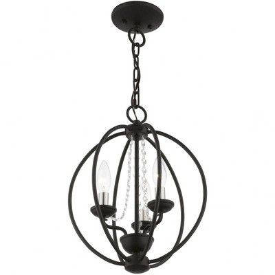 Arabella Black and Brushed Nickel Crystal Mini Chandelier